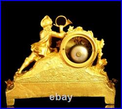 19ème, avec Mouvement à Fil, Chérubin Chasseur 19 cms, Pendule fonctionne, sonne