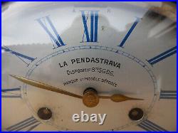 2 Ancienne PENDULE HORLOGE LA PENDASTRAVA Marqueterie Tirelire Art Déco