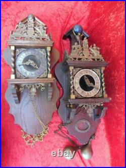 2 Belles Vieux Pendules, Horloges Murales, Avec Figurines, Hermle Et FHS