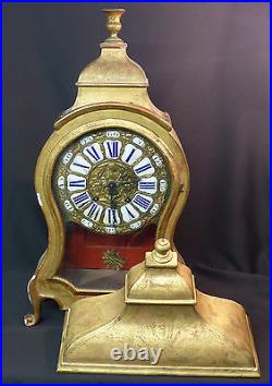 AA 18ème superbe cartel pendule style louis XV bois stuc émail 97cm 6Kg clock