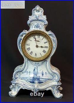 AA 19èm Royal Bonn Franz Mehlem belle pendule horloge cartel 34cm2kg Delft