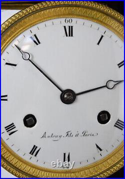 ACAJOU CAGE Kaminuhr Empire clock bronze horloge antique pendule uhren