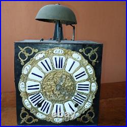 ANCIEN MECANISME MOUVEMENT HORLOGE COMTOISE XVIII éme TRES RARE MOTIF ANCIEN MECANISME MOUVEMENT HORLOGE COMTOISE XVIII éme TRES RARE MOTIF