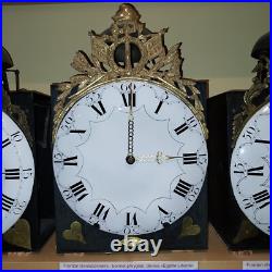 ANCIEN MECANISME MOUVEMENT HORLOGE COMTOISE XVIII éme TRES RARE MOTIF ANCIEN MECANISME MOUVEMENT HORLOGE COMTOISE XVIII éme TRES RARE MOTIF