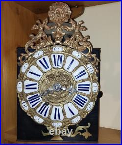 ANCIEN MECANISME MOUVEMENT HORLOGE COMTOISE XVIII éme TRES RARE MOTIF ANCIEN MECANISME MOUVEMENT HORLOGE COMTOISE XVIII éme TRES RARE MOTIF