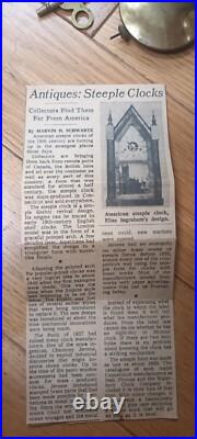 ANCIENNE PENDULE BOIS AMERICAINE NEW YORK TYPE STEEPLE CLOCK (Seth Thomas)