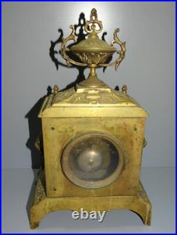 -ANCIENNE PENDULE BRONZE XIXe NAPOLEON III TETE DE LION PIEDS GRIFFES D