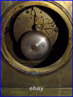 -ANCIENNE PENDULE BRONZE XIXe NAPOLEON III TETE DE LION PIEDS GRIFFES D