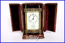 Ancienne Pendule D'officier De Voyage En Bronze A Sonnerie 19eme Officer Clock