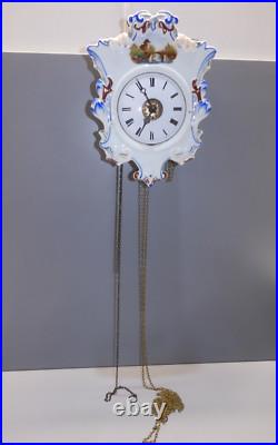 -ANCIENNE PENDULE FORET NOIRE PORCELAINE avec 2 SONNERIES COLLECTION HORLOGE D -ANCIENNE PENDULE FORET NOIRE PORCELAINE avec 2 SONNERIES COLLECTION HORLOGE D