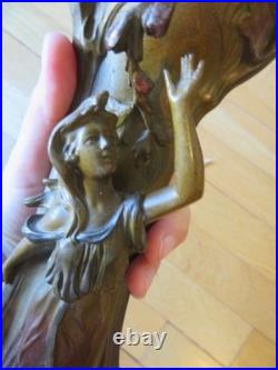 ANCIENNE PENDULE regule GARNITURE DE CHEMINEE DLG Mucha art nouveau femme fleur ANCIENNE PENDULE regule GARNITURE DE CHEMINEE DLG Mucha art nouveau femme fleur