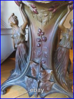 ANCIENNE PENDULE regule GARNITURE DE CHEMINEE DLG Mucha art nouveau femme fleur ANCIENNE PENDULE regule GARNITURE DE CHEMINEE DLG Mucha art nouveau femme fleur