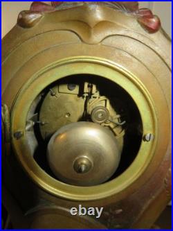 ANCIENNE PENDULE regule GARNITURE DE CHEMINEE DLG Mucha art nouveau femme fleur ANCIENNE PENDULE regule GARNITURE DE CHEMINEE DLG Mucha art nouveau femme fleur
