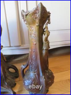 ANCIENNE PENDULE regule GARNITURE DE CHEMINEE DLG Mucha art nouveau femme fleur ANCIENNE PENDULE regule GARNITURE DE CHEMINEE DLG Mucha art nouveau femme fleur
