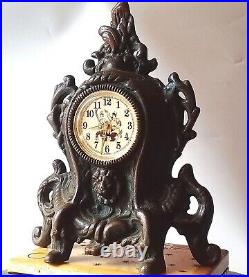 Ancien Horloge De Cheminée Laiton. HITLER & STALIN. Old Brass Fireplace Clock