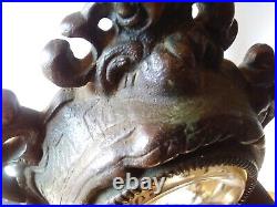 Ancien Horloge De Cheminée Laiton. HITLER & STALIN. Old Brass Fireplace Clock
