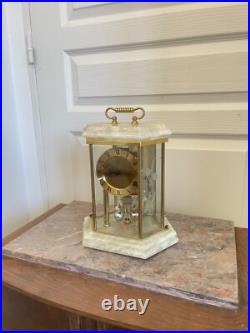 Ancien Horloge Pendule KUNDO QUARTZ Marbre Vert