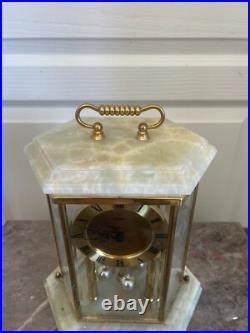 Ancien Horloge Pendule KUNDO QUARTZ Marbre Vert