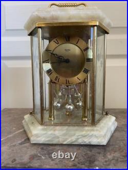Ancien Horloge Pendule KUNDO QUARTZ Marbre Vert