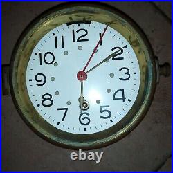 Ancien Horloge pendule De Bord Marine bronze S. Marti 1931, Navy Clock