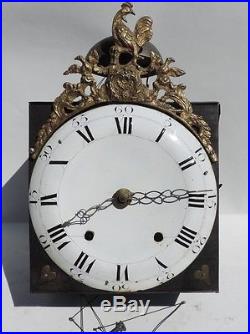 Ancien MOUVEMENT HORLOGE COMTOISE COQ 2 marteaux 18ème XVIIIème antique clock