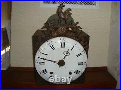 Ancien Mouvement Comtoise Coq Cadran Cuvette Orologio Old Clock Uhr Reloj