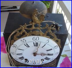 Ancien Mouvement Horloge Contoise Coq Pendule
