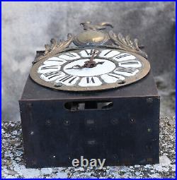 Ancien PETIT Mouvement horloge comtoise avec cartouches wallclock Uhr