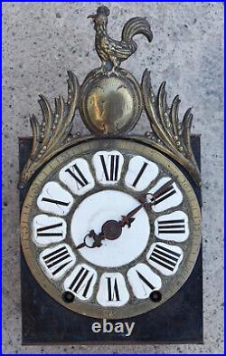 Ancien PETIT Mouvement horloge comtoise avec cartouches wallclock Uhr