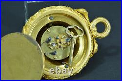 Ancien cartel d'alcove bronze doré Louis XVI émail pendule antique clock