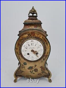 Ancien cartel en bois peint fin XIX ème s, horlogerie