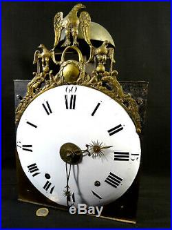 Ancien mécanisme horloge de parquet empire début XIXéme deux marteaux