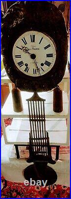 Ancien mouvement d'horloge Comtoise du XIXè à Balancier /poids