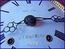 Ancien mouvement d'horloge fin XIX è-décor paon-Thiollière à St Genest Malifaux