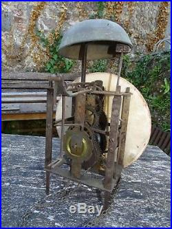 Ancien mouvement d'horloge lanterne mécanisme fin 18 début 19è