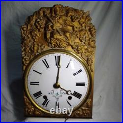 Ancien mouvement de comtoise sonnerie cloche + balancier + poids + clé SLE19