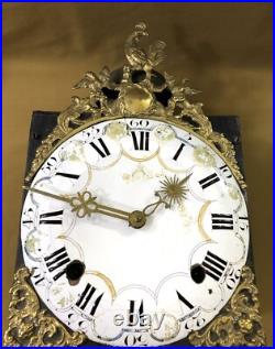 Ancien mouvement / mécanisme d'horloge comtoise XVIII 18ème fronton coq aigles