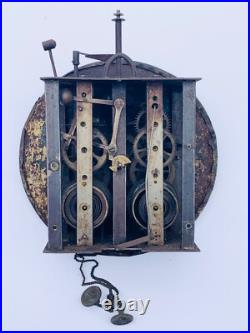 Ancien mouvement mini comtoise Romanet et Cie pendule horloge clock uhr 19ème