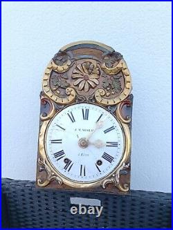 Ancienne Horloge Comtoise Balancier/fronton Uhr