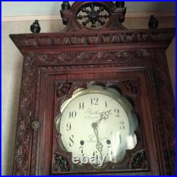 Ancienne Horloge Comtoise Bretonne 19 Eme Hauteur 2m24
