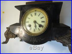 Ancienne Horloge Pendule Marbre Statue Jeanne D'arc Mecanisme Clock Napoleon 3