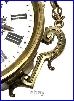 Ancienne PENDULE BOULANGERE bronze XIXème mouvement JAPY Horloge murale clé