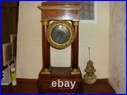 Ancienne Pendule A Colonne Empire Orologio Old Clock Uhr Reloj