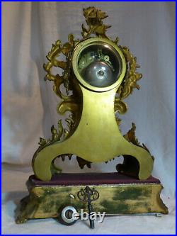 Ancienne Pendule Cartel Bronze XIXe LOUIS XV Rocaille avec Support Bois dorée