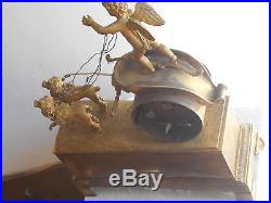 Ancienne Pendule Char Bronze s. PONS a St. Nicolas Antique Ormolu French Clock