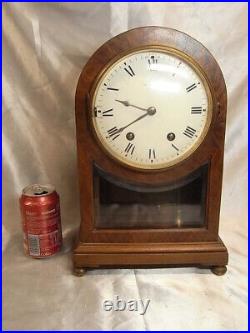 Ancienne Pendule Horloge Borne Marqueterie Mouvement Mecaniique Vincenti 1855