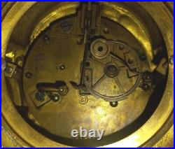 Ancienne Pendule Horloge Cartel En Bronze Bougeoirs Garniture De Cheminée XIX