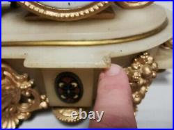 Ancienne Pendule Horloge MARTI en Albatre HERSANT 1871