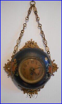 Ancienne Pendule Horloge Murale Dite Boulangere En Tole Peinte Mouvement Japy