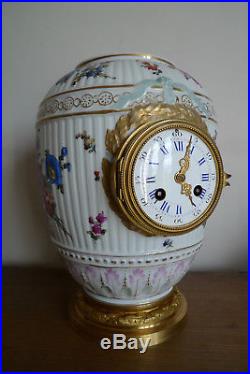 Ancienne Pendule Horloge Porcelaine De Kpm Berlin Vincenti Cie 1855 Deckelvase